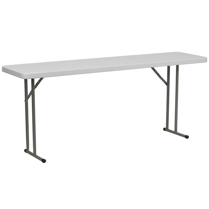6-Foot Granite White Plastic Folding Training Table P479331