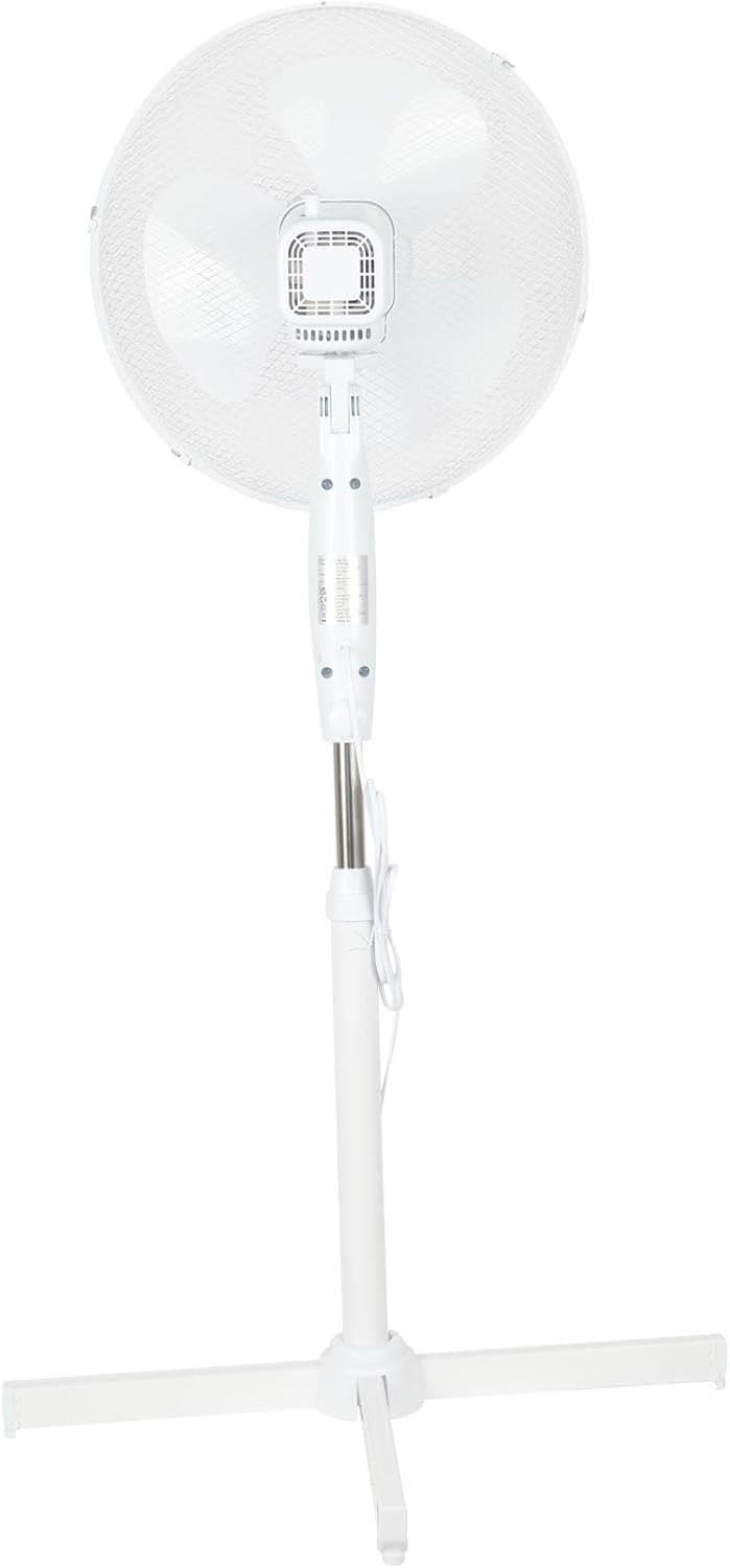 16 Inch 3-Speed Oscillating Pedestal Fan White V2295