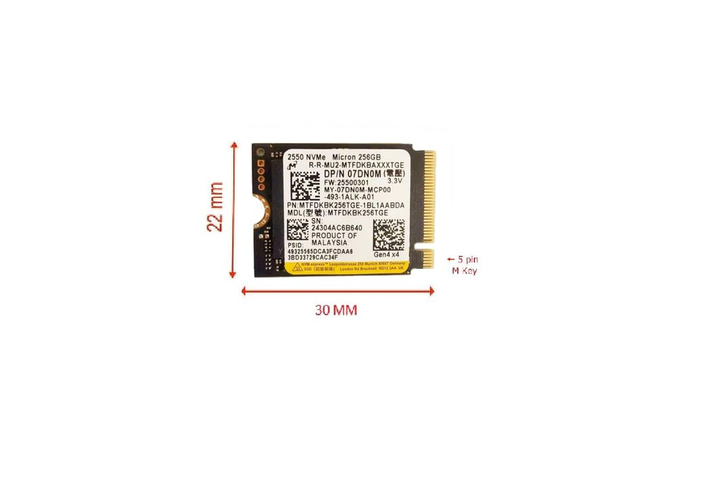 256GB M.2 PCI-e GEN4 NVME Internal Solid State Drive 30mm 2230 C92518