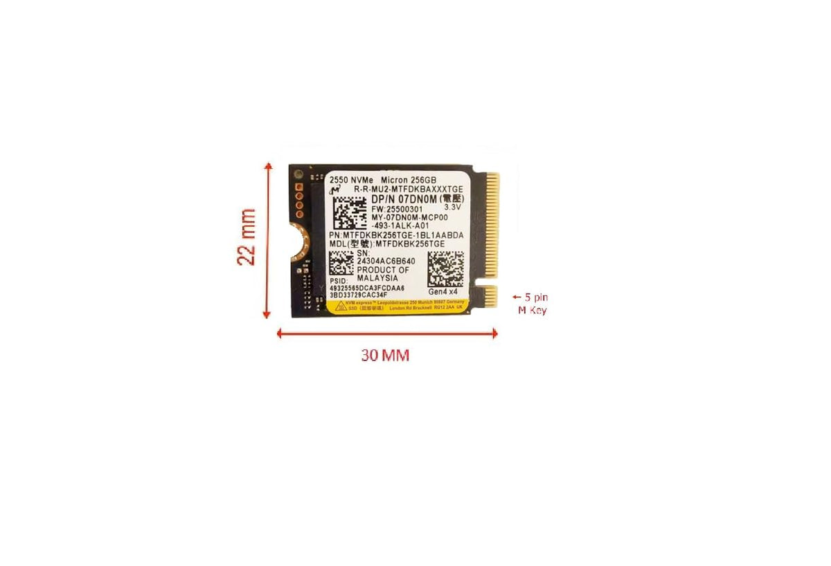 256GB M.2 PCI-e GEN4 NVME Internal Solid State Drive 30mm 2230 C92518