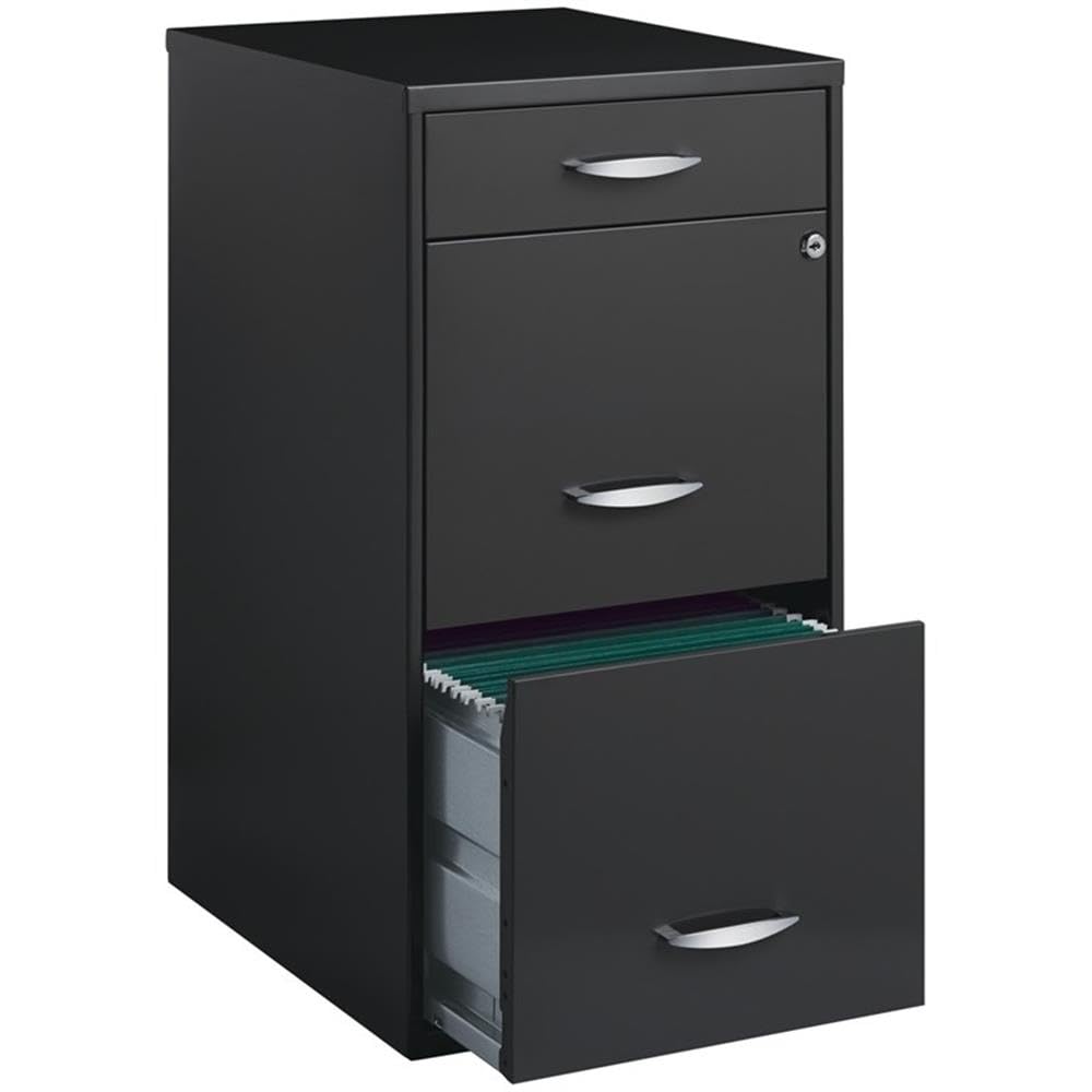 Charcoal Metal 3 Drawer Vertical Filing Cabinet V307595