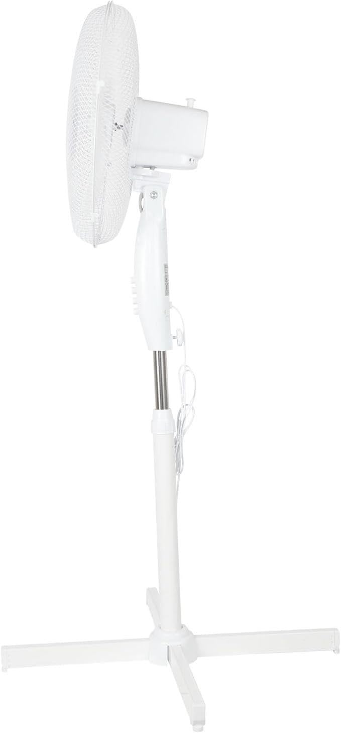 16 Inch 3-Speed Oscillating Pedestal Fan White V2295