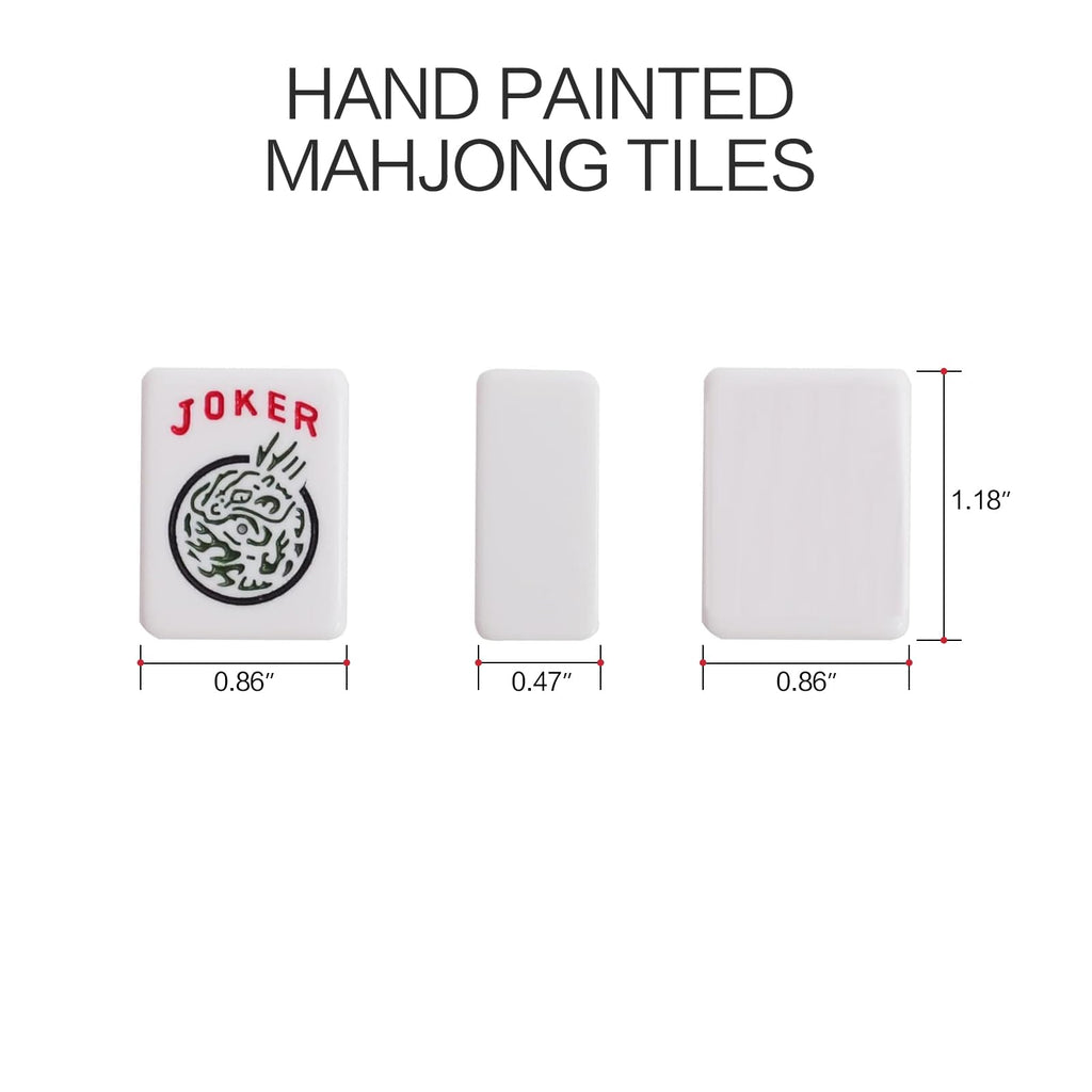 American Mahjong Set with 4 Rack Pushers & Carry Bag R15482