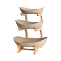 3-Tier Ceramic Fruit Basket with Bamboo Tray R177