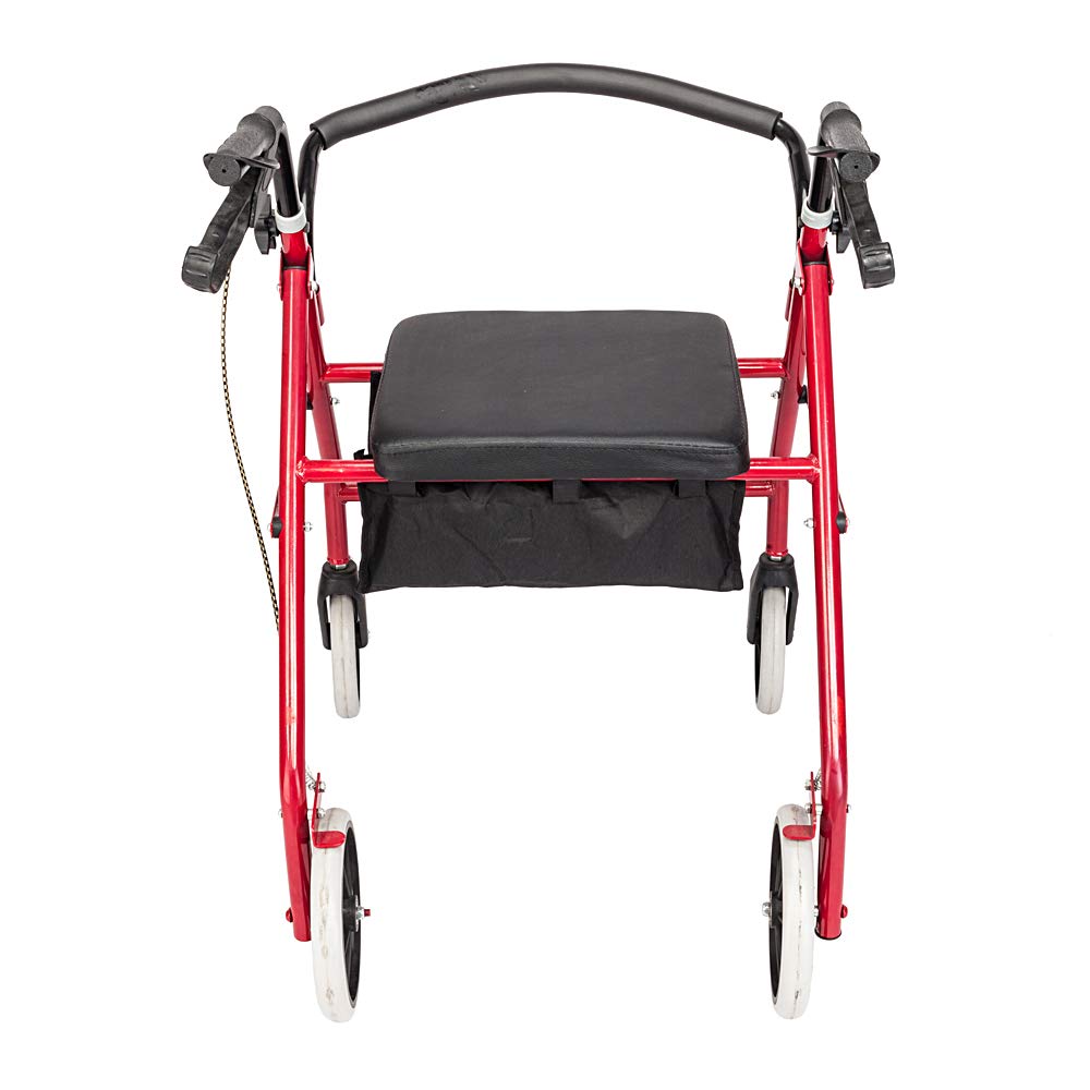 Height Adjustable Rolling Walker with Wheels and Seat S3374