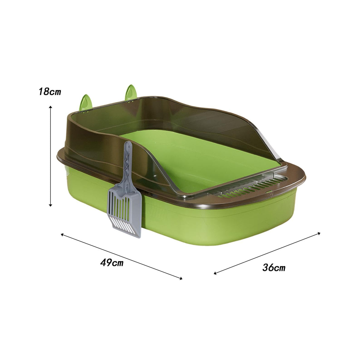 Green Semi Closed Sifting Cat Litter Box E83854