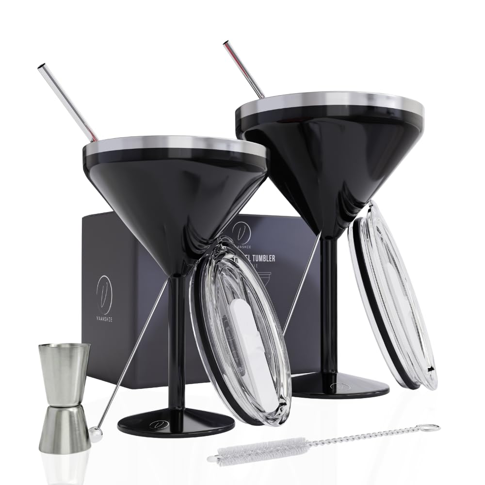 8 oz Stainless Steel Insulated Martini Glass Set of 2 W523