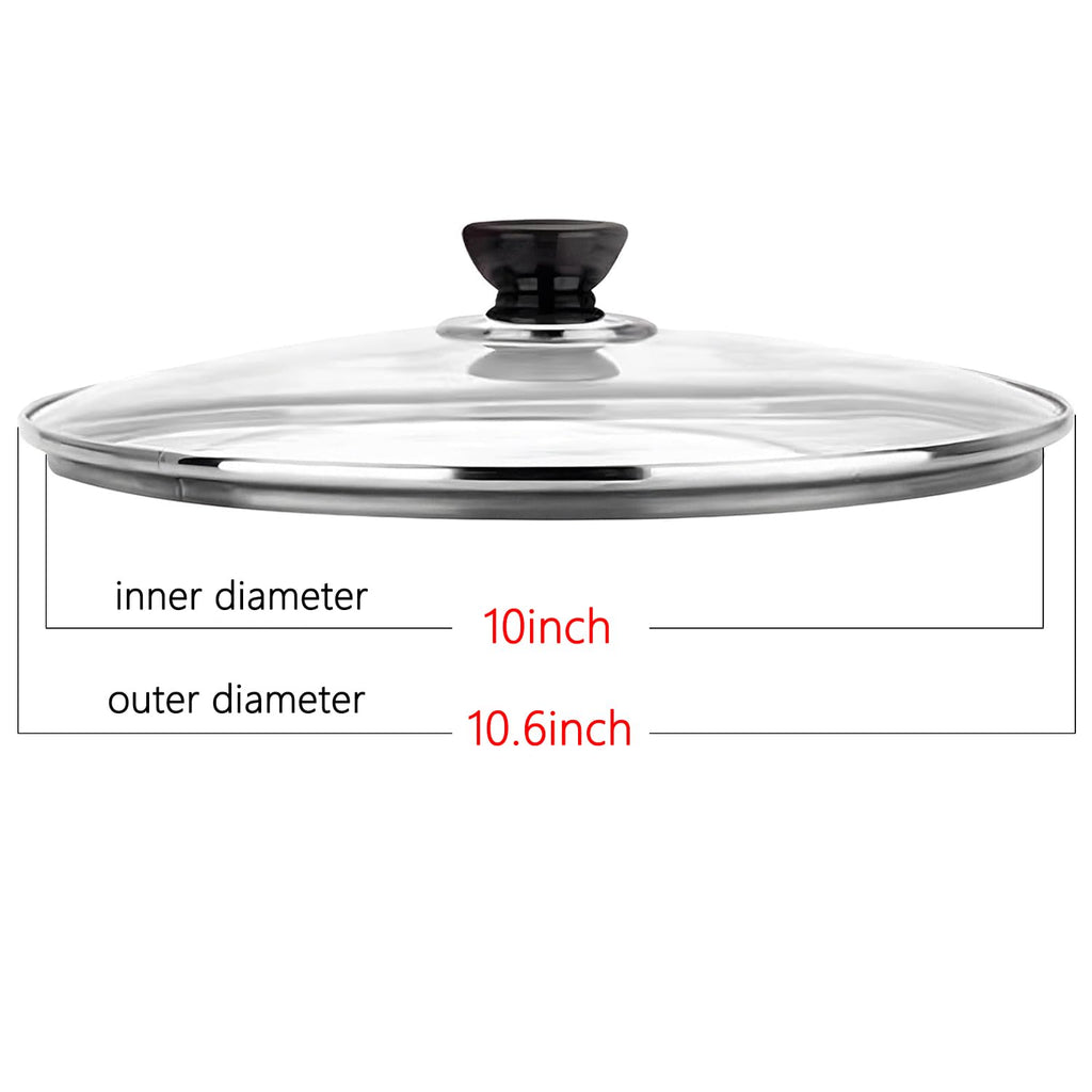 10 Inch Tempered Glass Replacement Pan Lid with Steam Vent Q659432