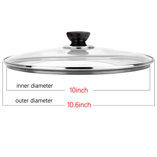 10 Inch Tempered Glass Replacement Pan Lid with Steam Vent Q659432