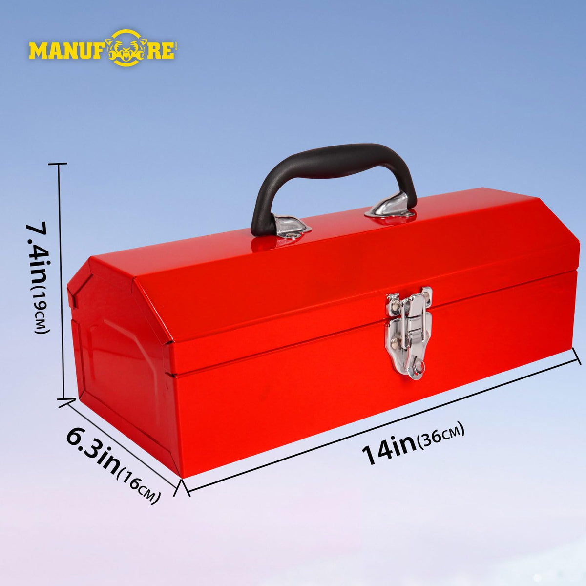 14" Metal Tool Box with Carry Handle F702517