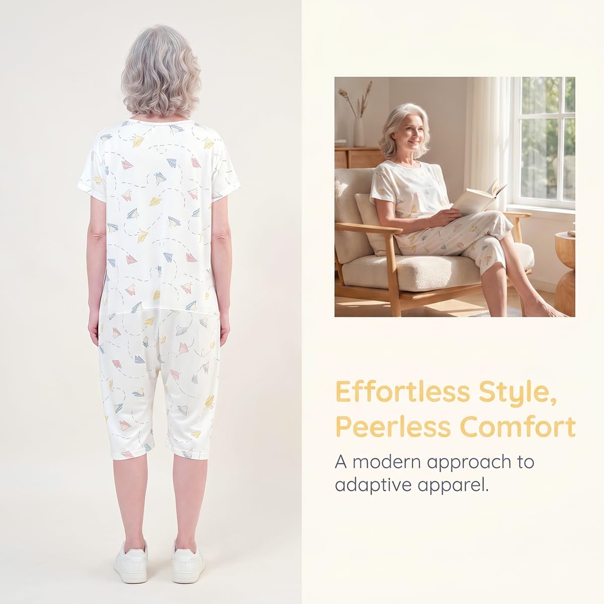 Anti-Strip Adaptive Jumpsuit with Back-Zipper V2893