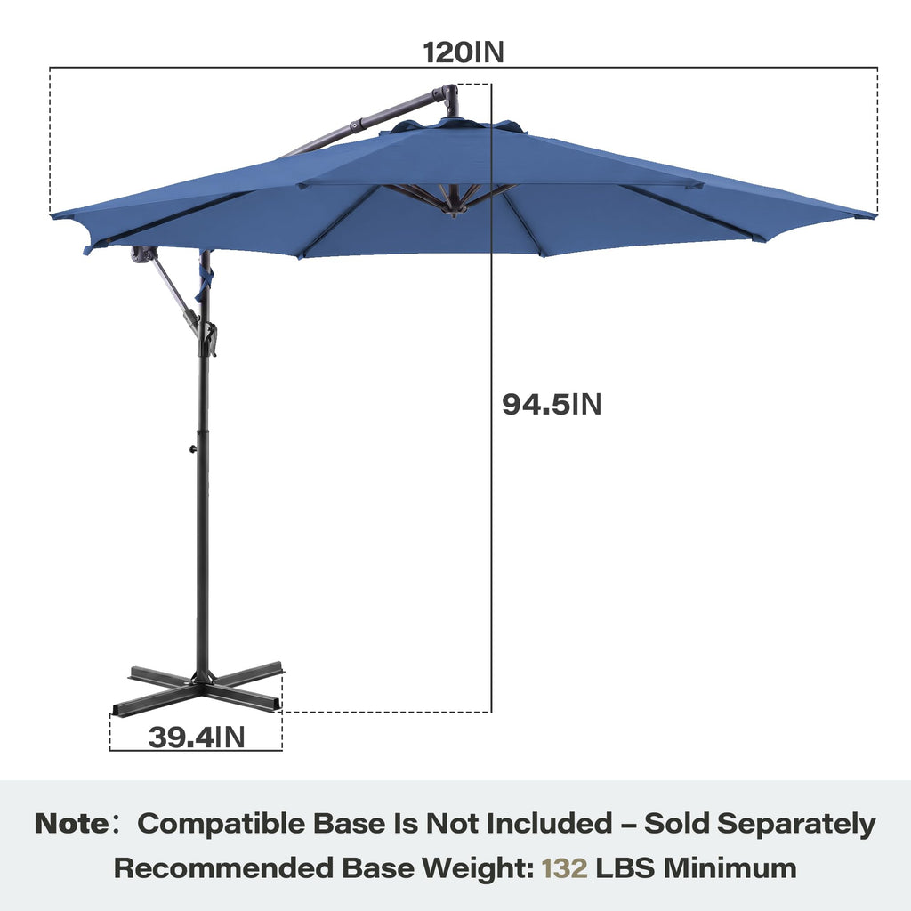 10ft Navy Blue Offset Cantilever Patio Umbrella Z5259
