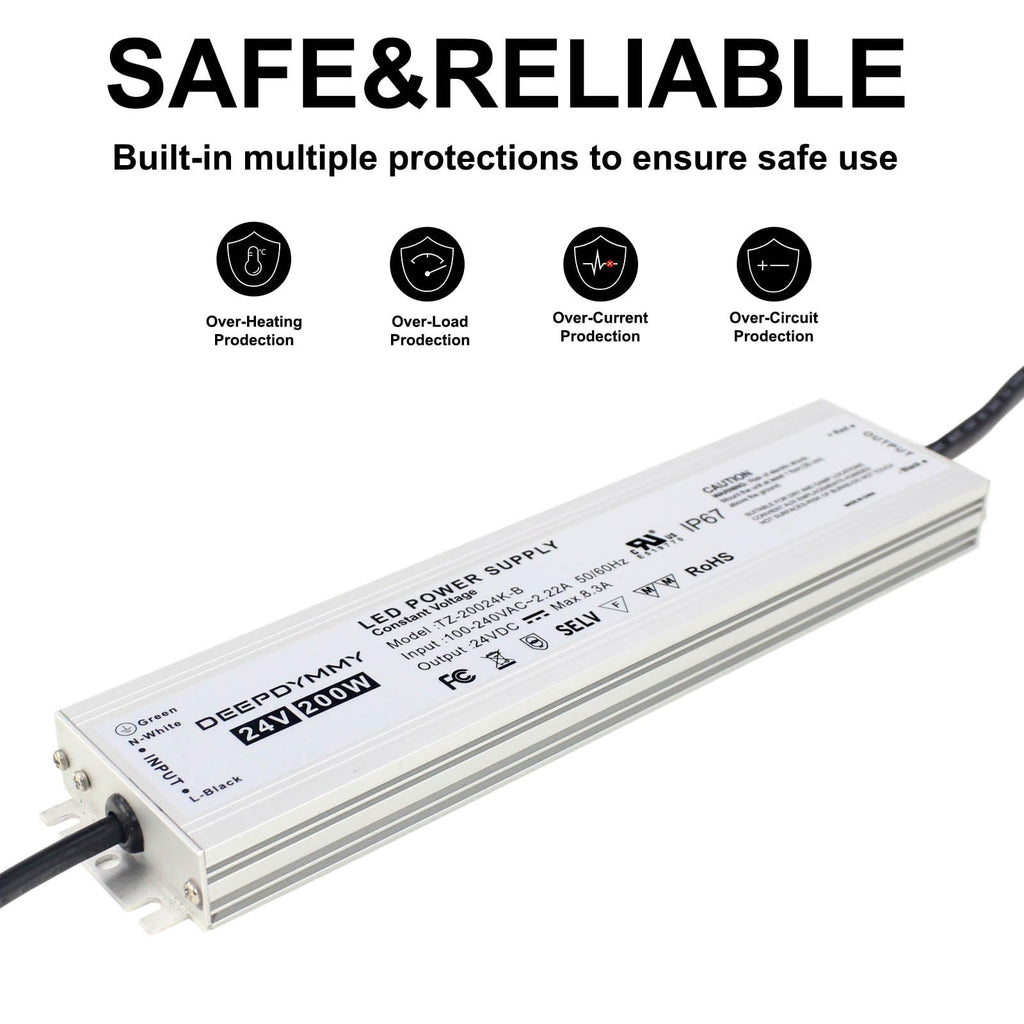 24V 200W Waterproof IP67 Power Supply B6785