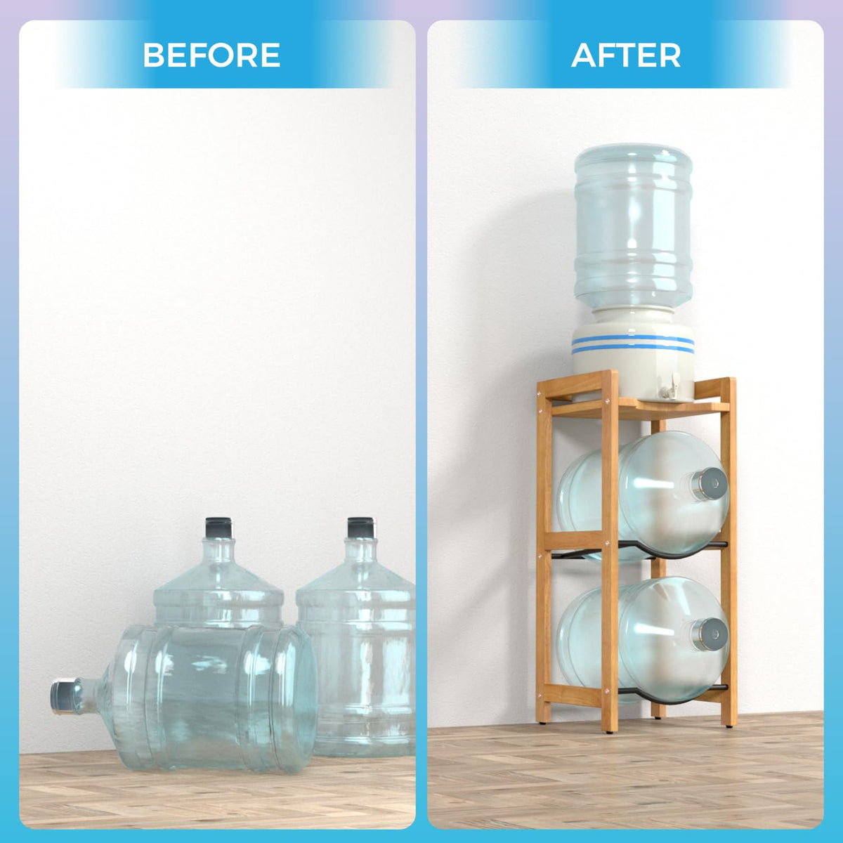5 Gallon Water Jug Holder with Top Shelves X4004