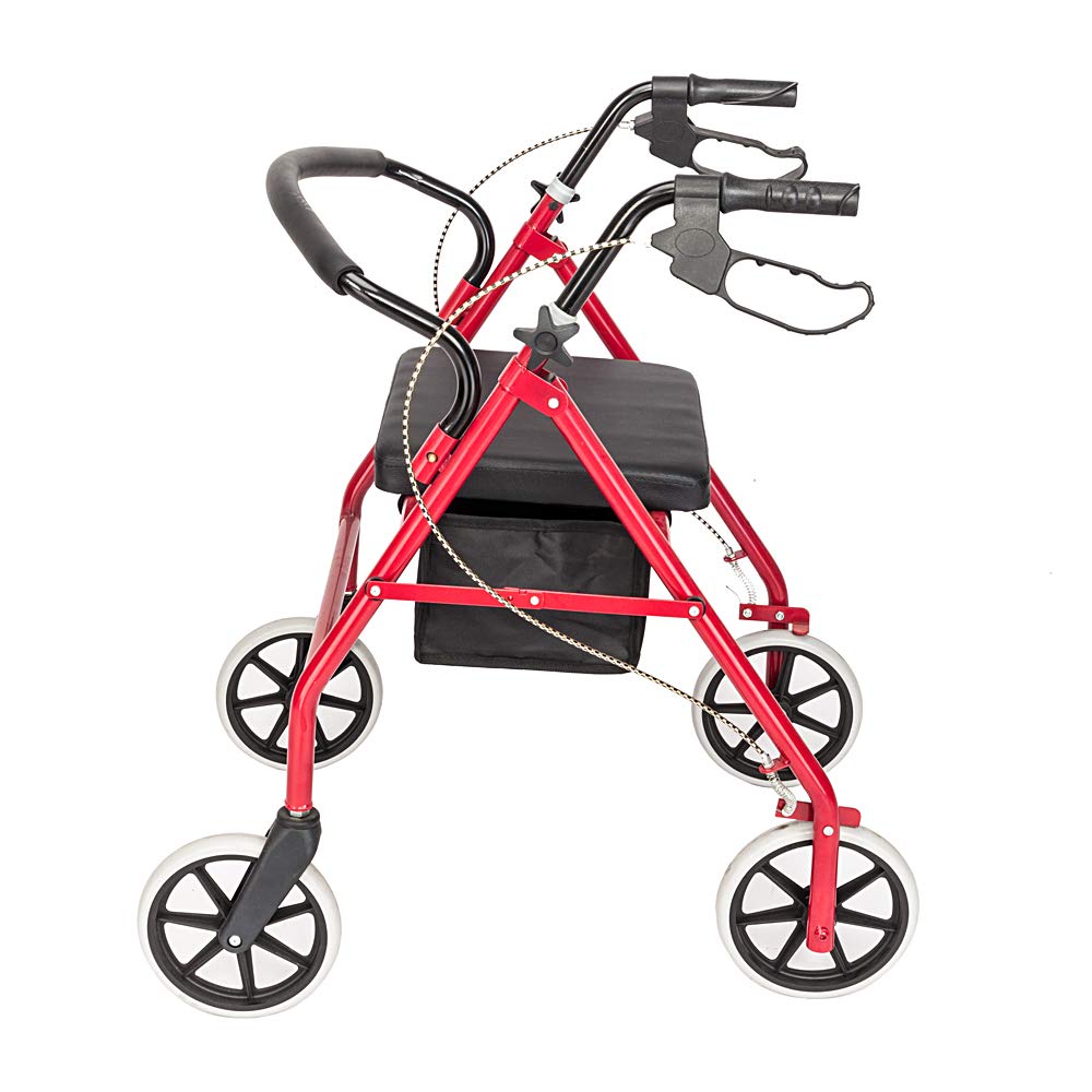 Height Adjustable Rolling Walker with Wheels and Seat S3374