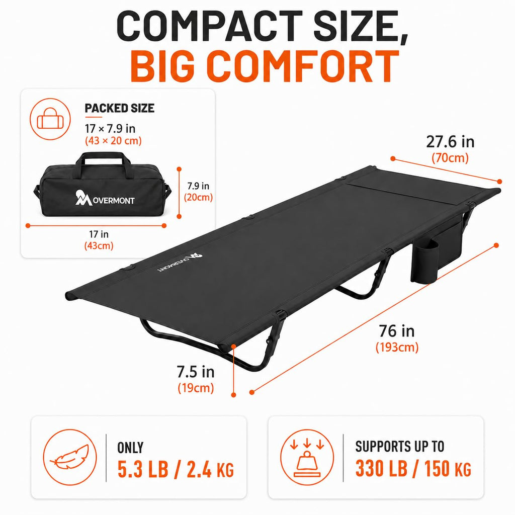 Portable Camping Cot with Pillow Pocket R16449