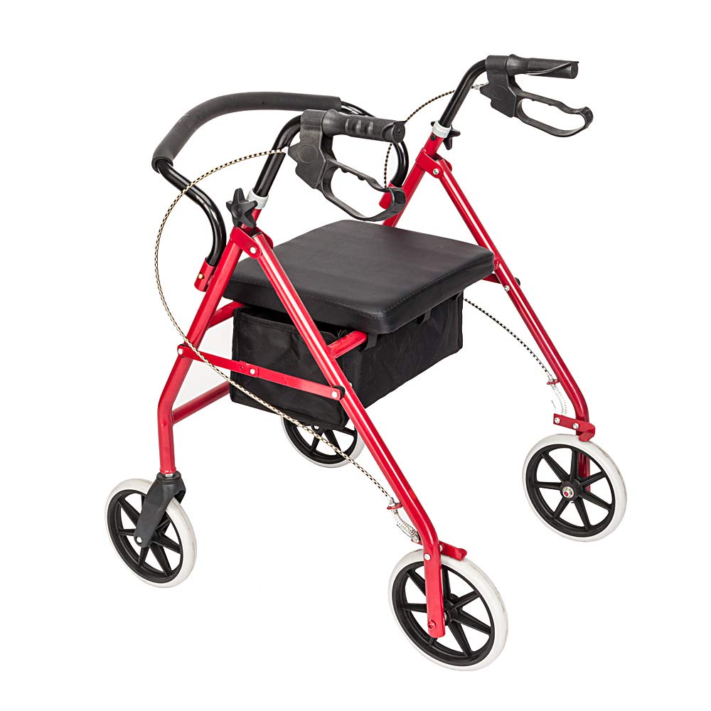 Height Adjustable Rolling Walker with Wheels and Seat S3374