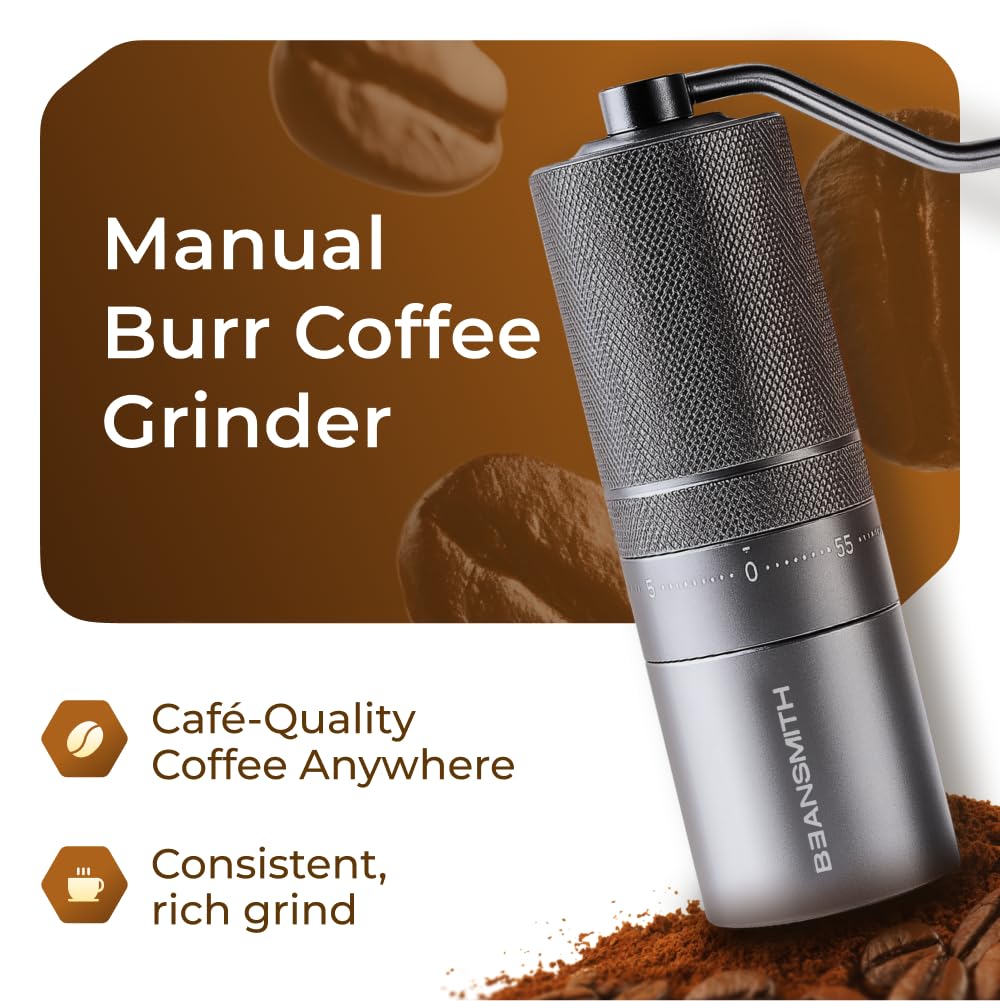 Manual Coffee Grinder 7 Star Stainless Steel Conical Burr 30g Capacity B634575
