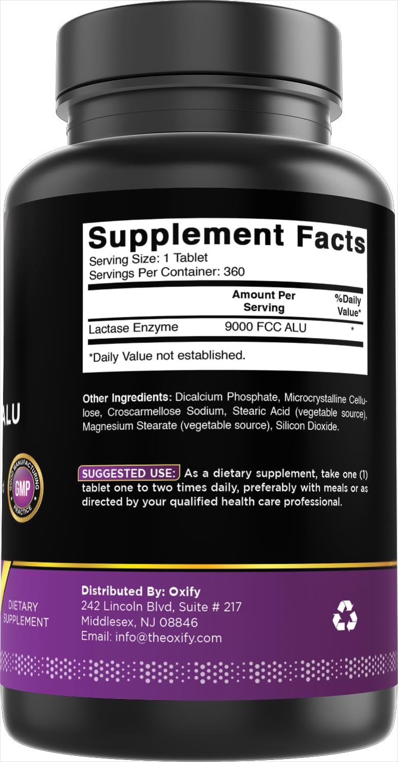 Lactase Enzyme 9000 FCC 360 Tablets Gluten-Free Non-GMO W97974