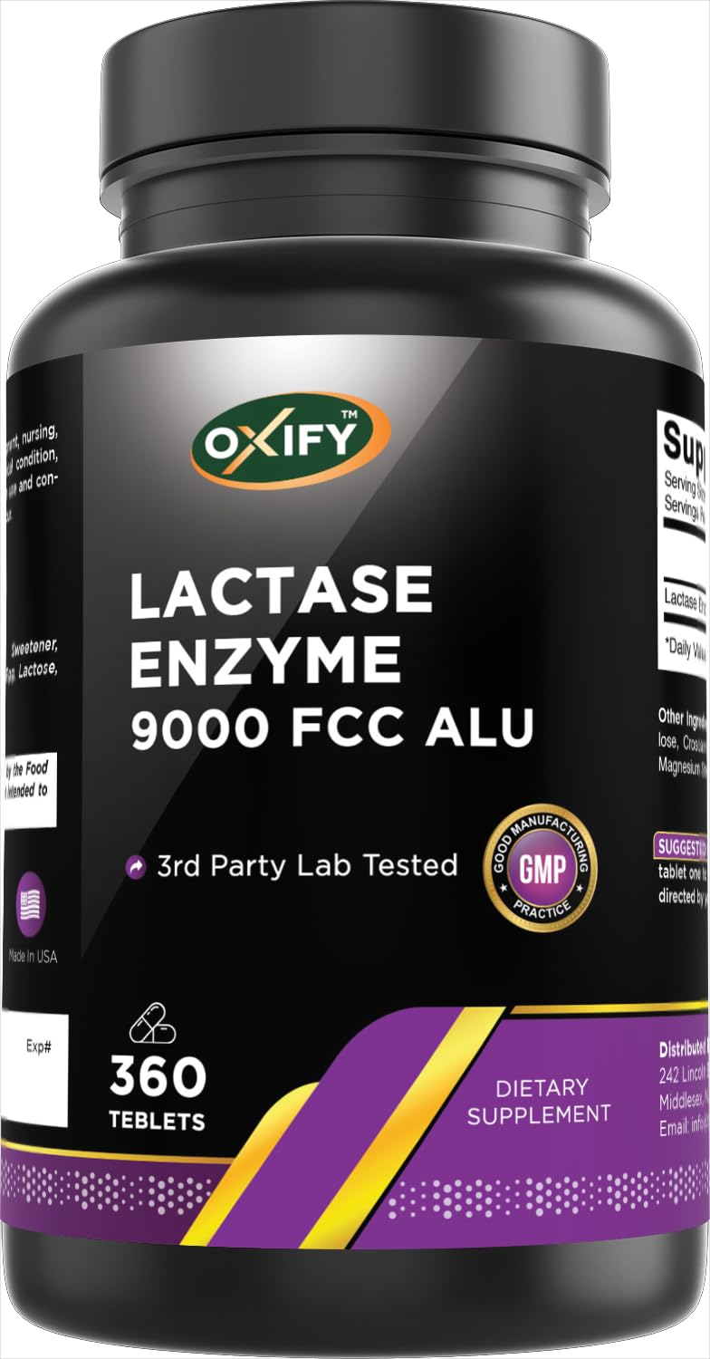 Lactase Enzyme 9000 FCC 360 Tablets Gluten-Free Non-GMO W97974