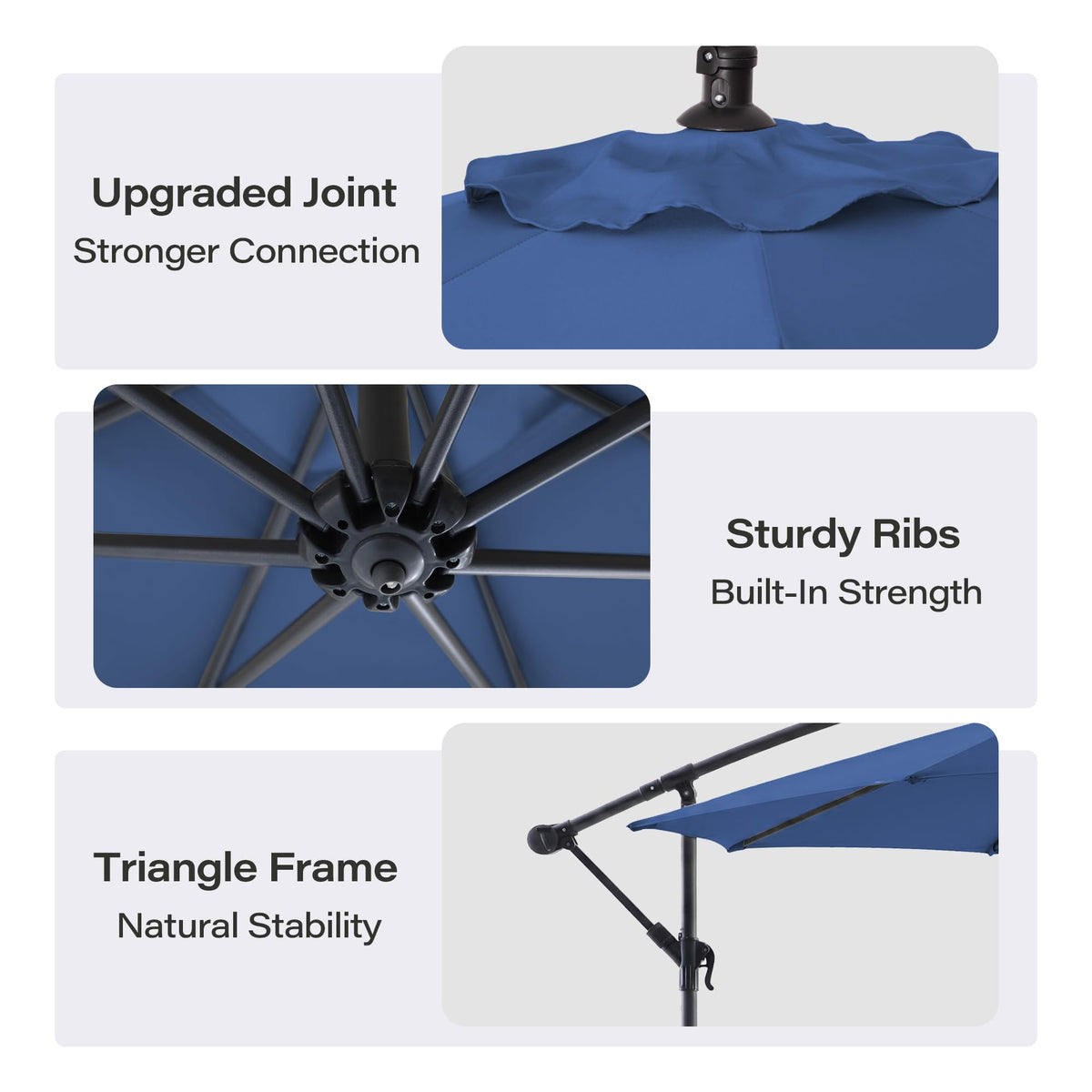 10ft Navy Blue Offset Cantilever Patio Umbrella Z5259
