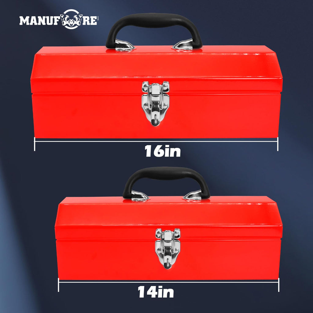 14" Metal Tool Box with Carry Handle F702517