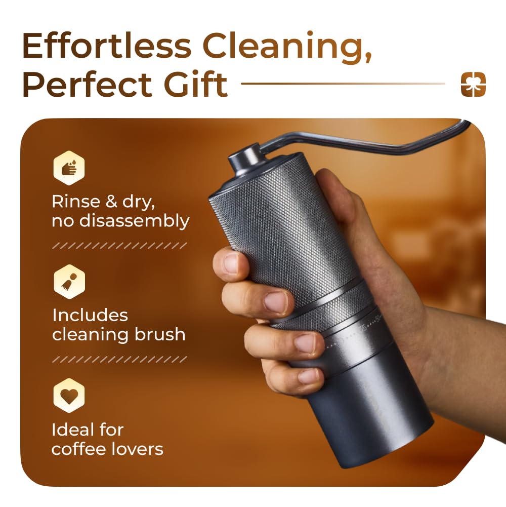Manual Coffee Grinder 7 Star Stainless Steel Conical Burr 30g Capacity B634575