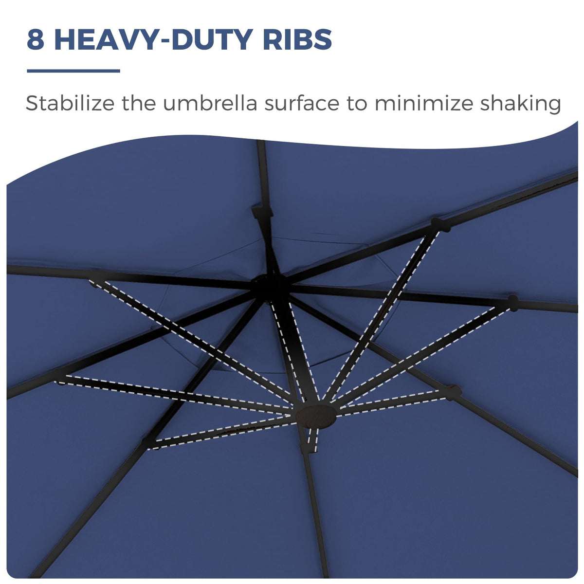 9x12 FT Navy Blue Cantilever Umbrella with Base & Cover A810372