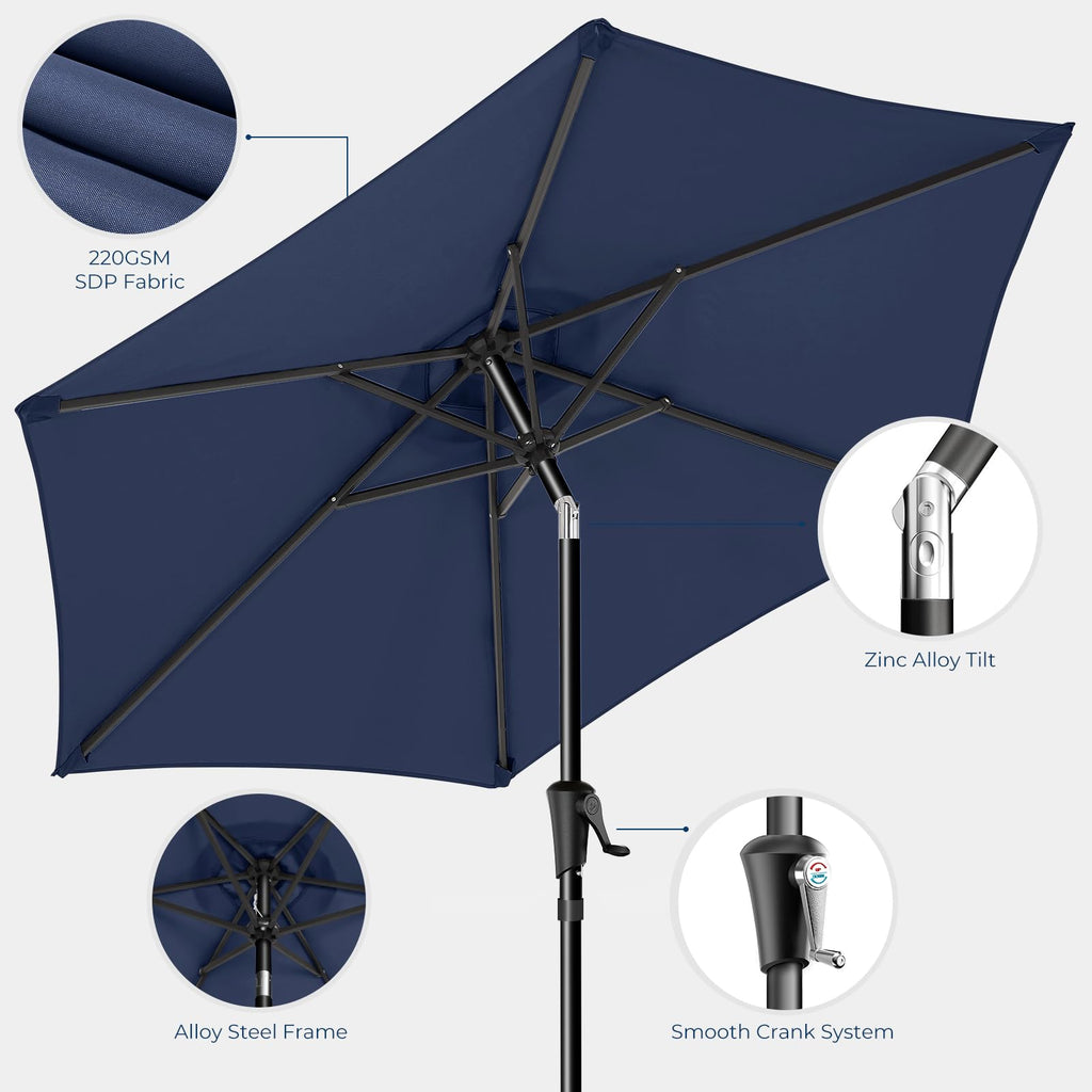 9FT Outdoor Patio Umbrella Navy Blue D33238