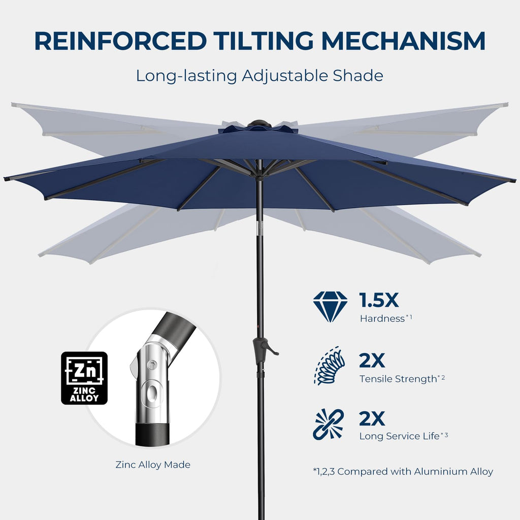 9FT Outdoor Patio Umbrella Navy Blue D33238
