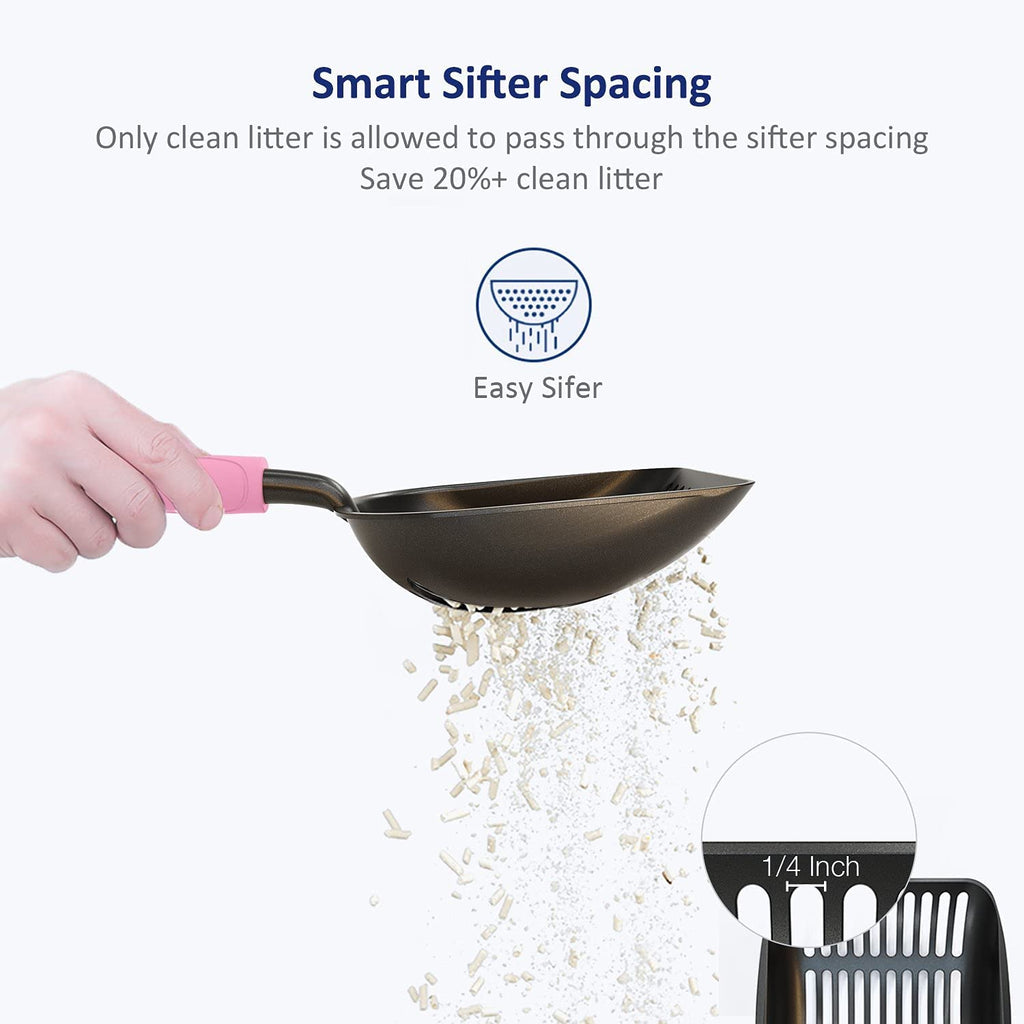 Non-Stick Aluminum Alloy Cat Litter Scoop with Long Handle X44594