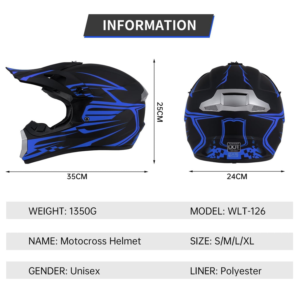 Youth Kids DOT Approved Full Face Motocross Helmet I4048
