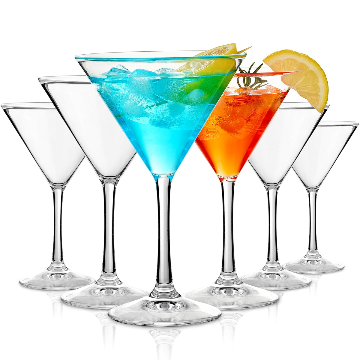 Clear 10 oz Plastic Martini Glasses Set of 6 D4902
