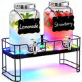 2 Pack 1 Gallon Glass Drink Dispensers with Stand U46529