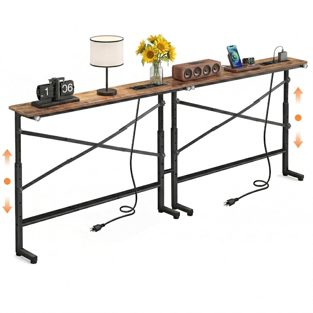 78.8 Inch Narrow Console Table with 2 AC Outlet S8140