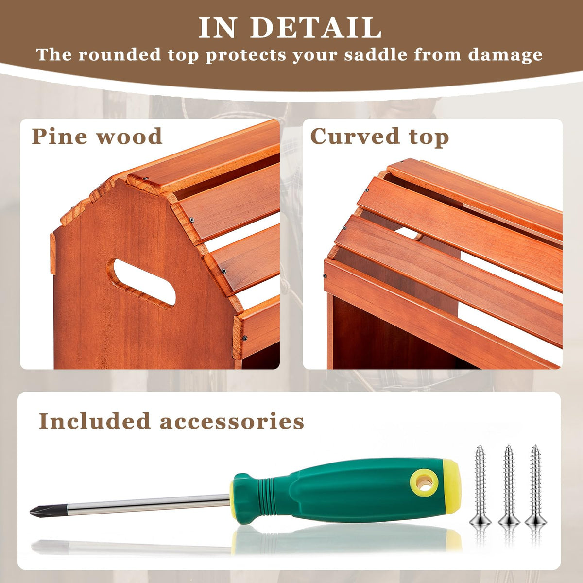Pine Wood Saddle Rack Stand 20x12x20in L182