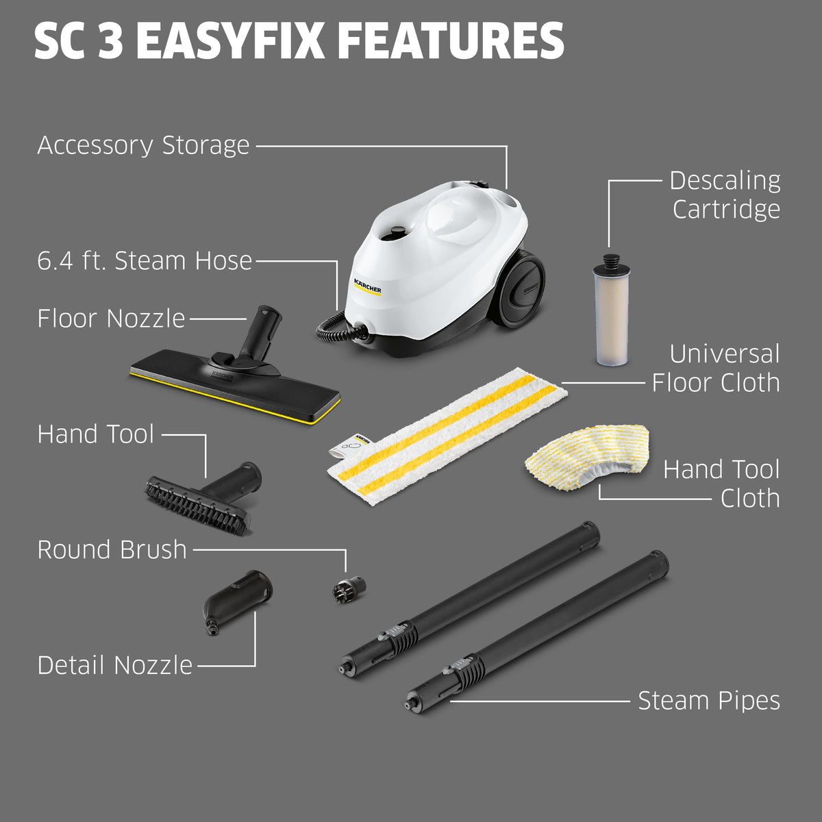 Steam Cleaner, 40 Sec Heat-up, Chemical-Free T74913
