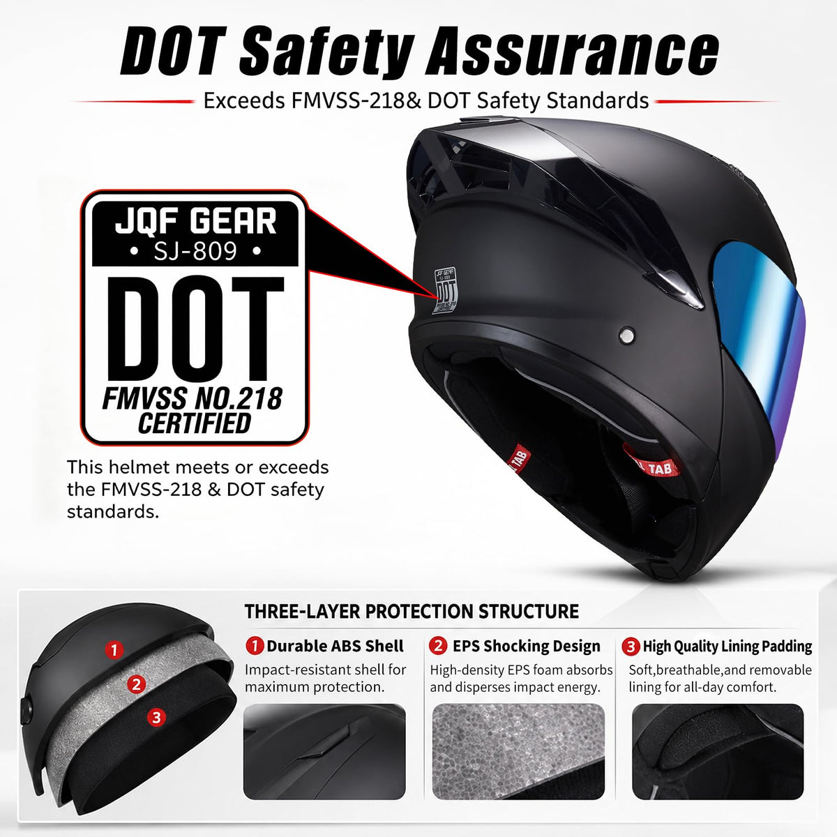 Modular Motorcycle Helmet Dual Visor Flip Up Full Face Matte Black XXL H9510