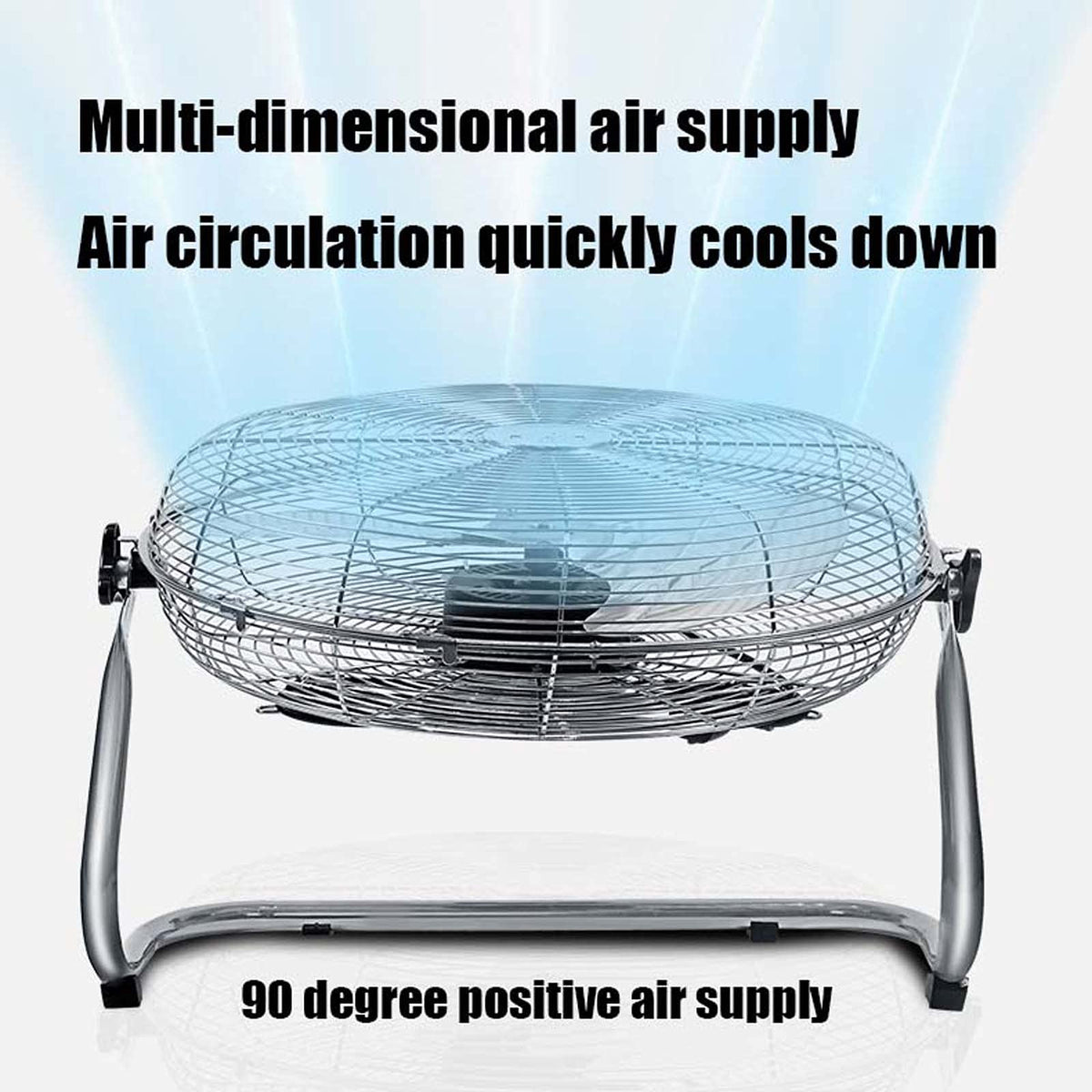 18 Inch 3 Speed Adjustable Tilt Metal Floor Fan U4372