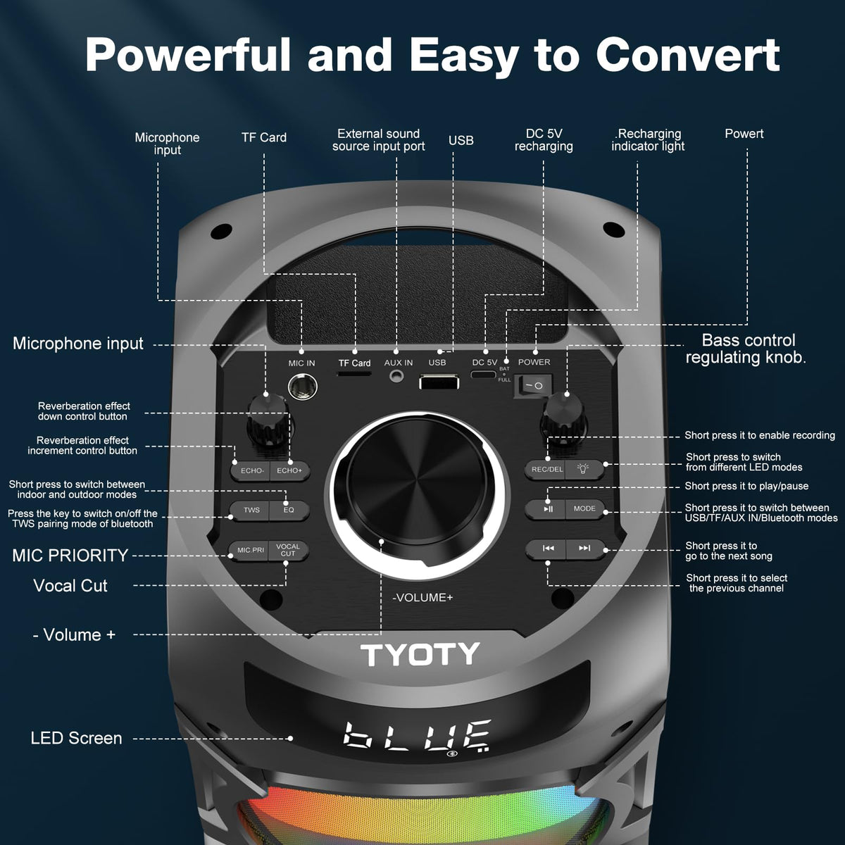 100W Portable Bluetooth Speaker X3872
