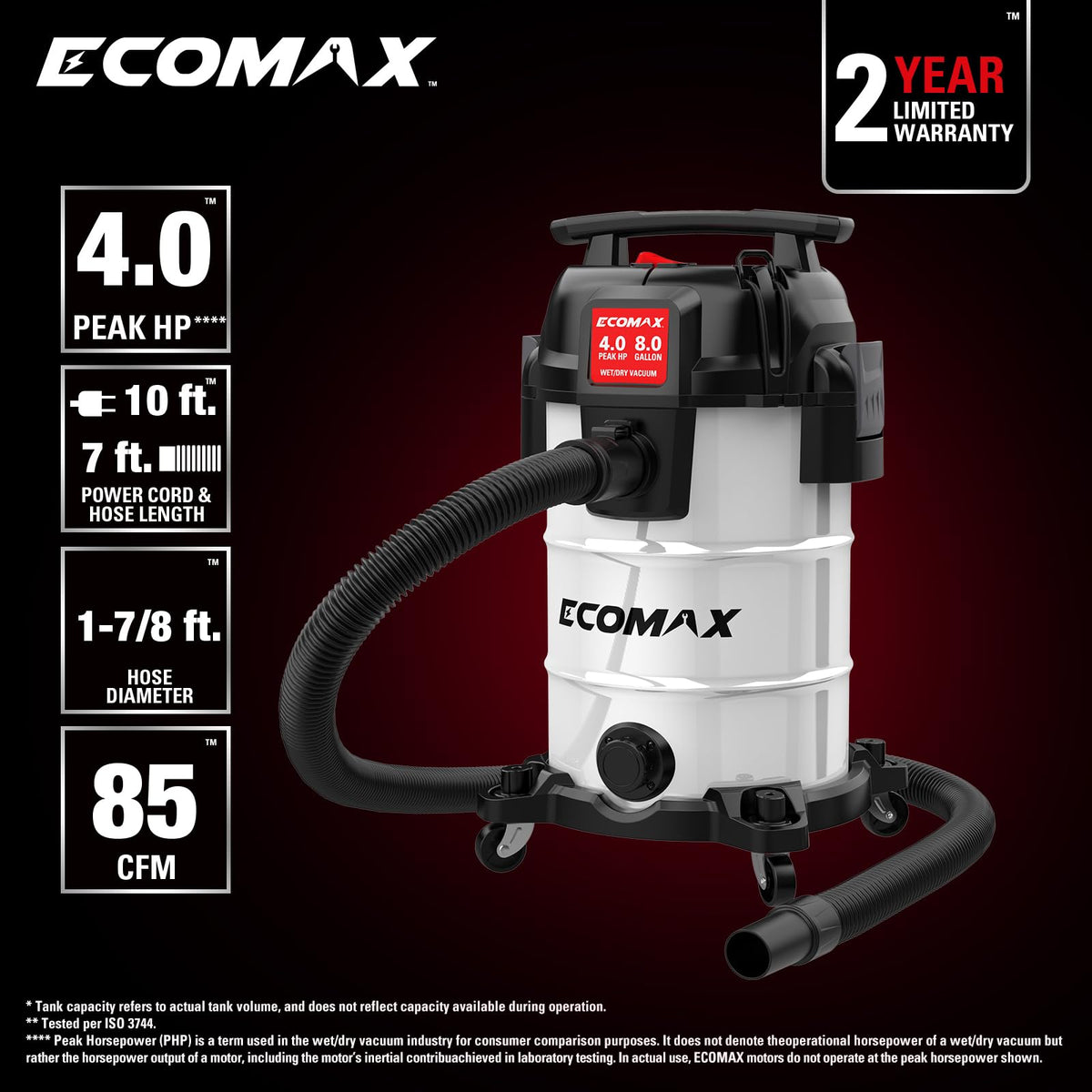 8 Gallon Stainless Steel Wet and Dry Shop Vacuum Z9745