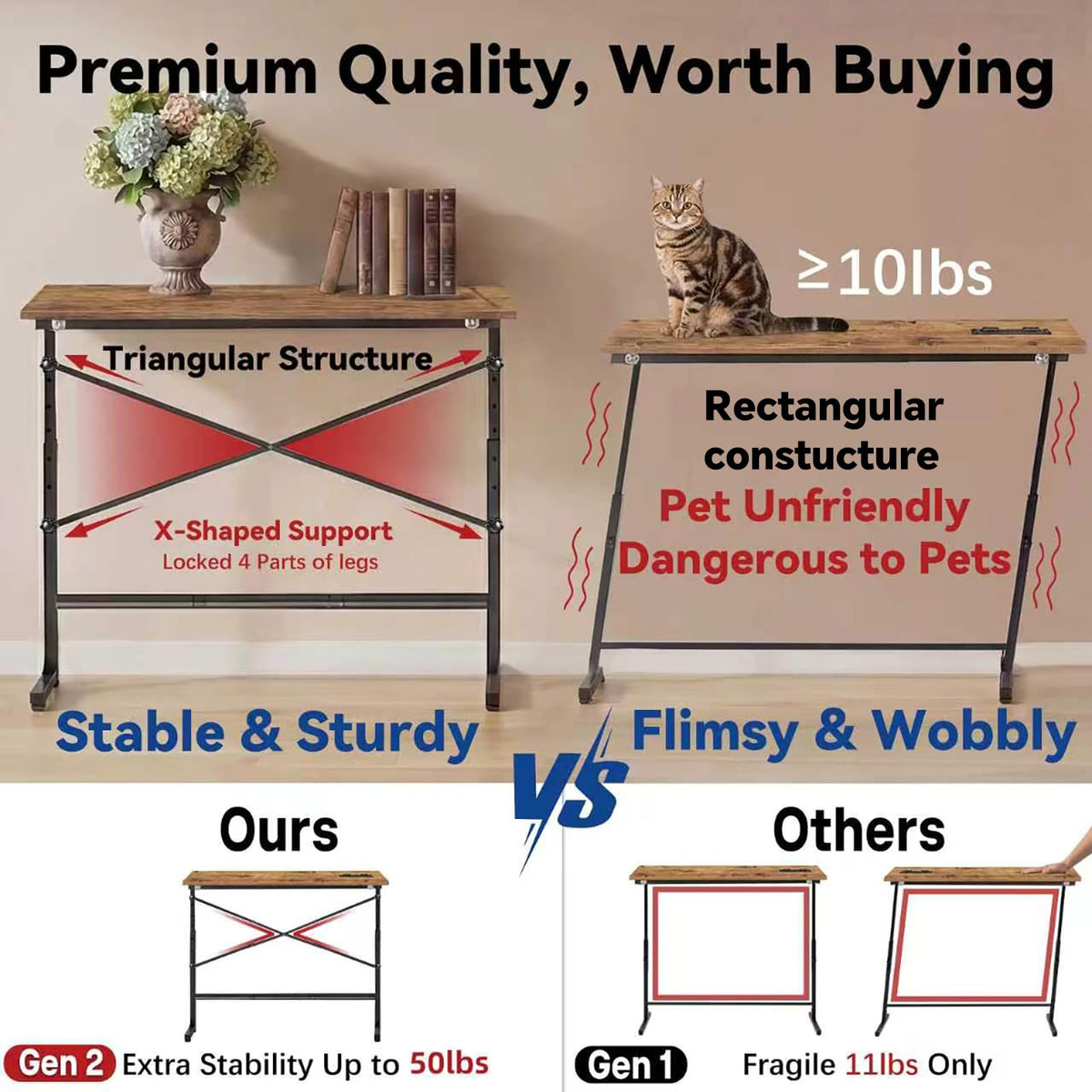 78.8 Inch Narrow Console Table with 2 AC Outlet S8140