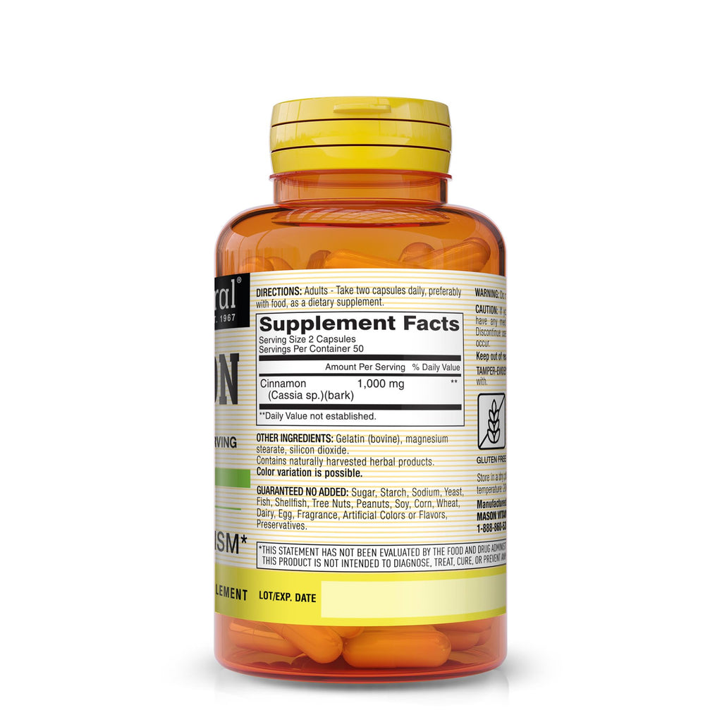 Cinnamon 1000 mg Dietary Supplement Capsules Y911