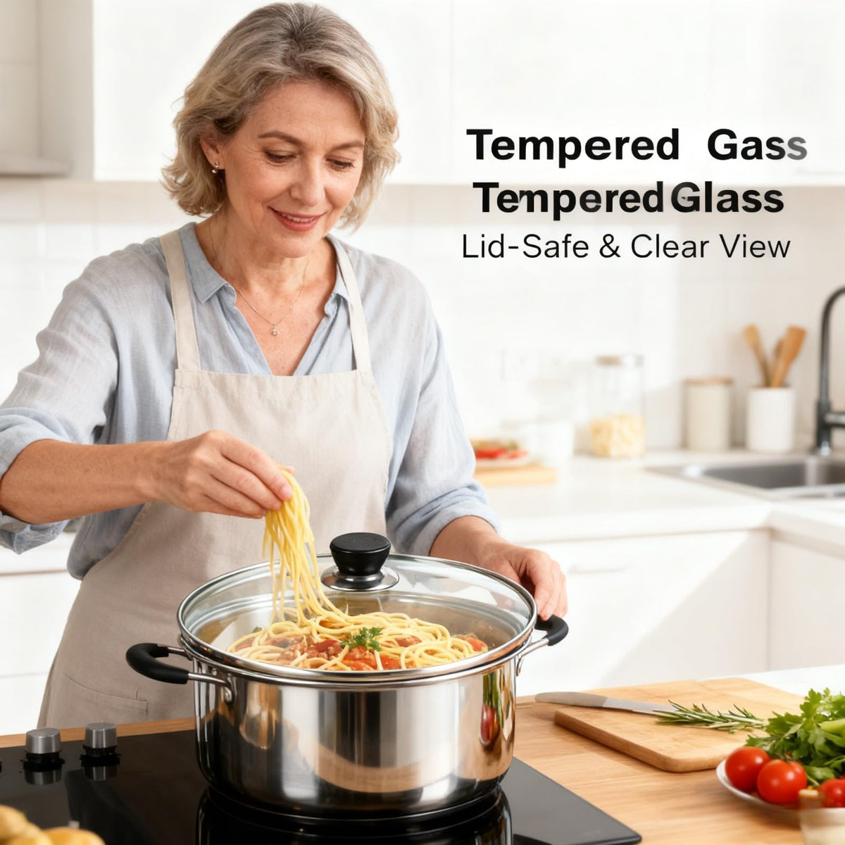 10 Inch Tempered Glass Replacement Pan Lid with Steam Vent Q659432