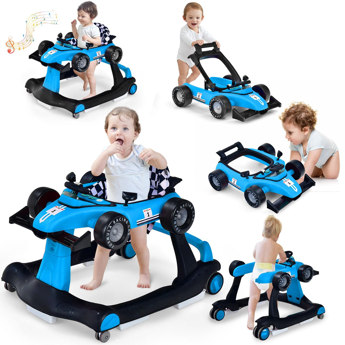 5-in-1 Foldable Baby Walker with Adjustable Height R769
