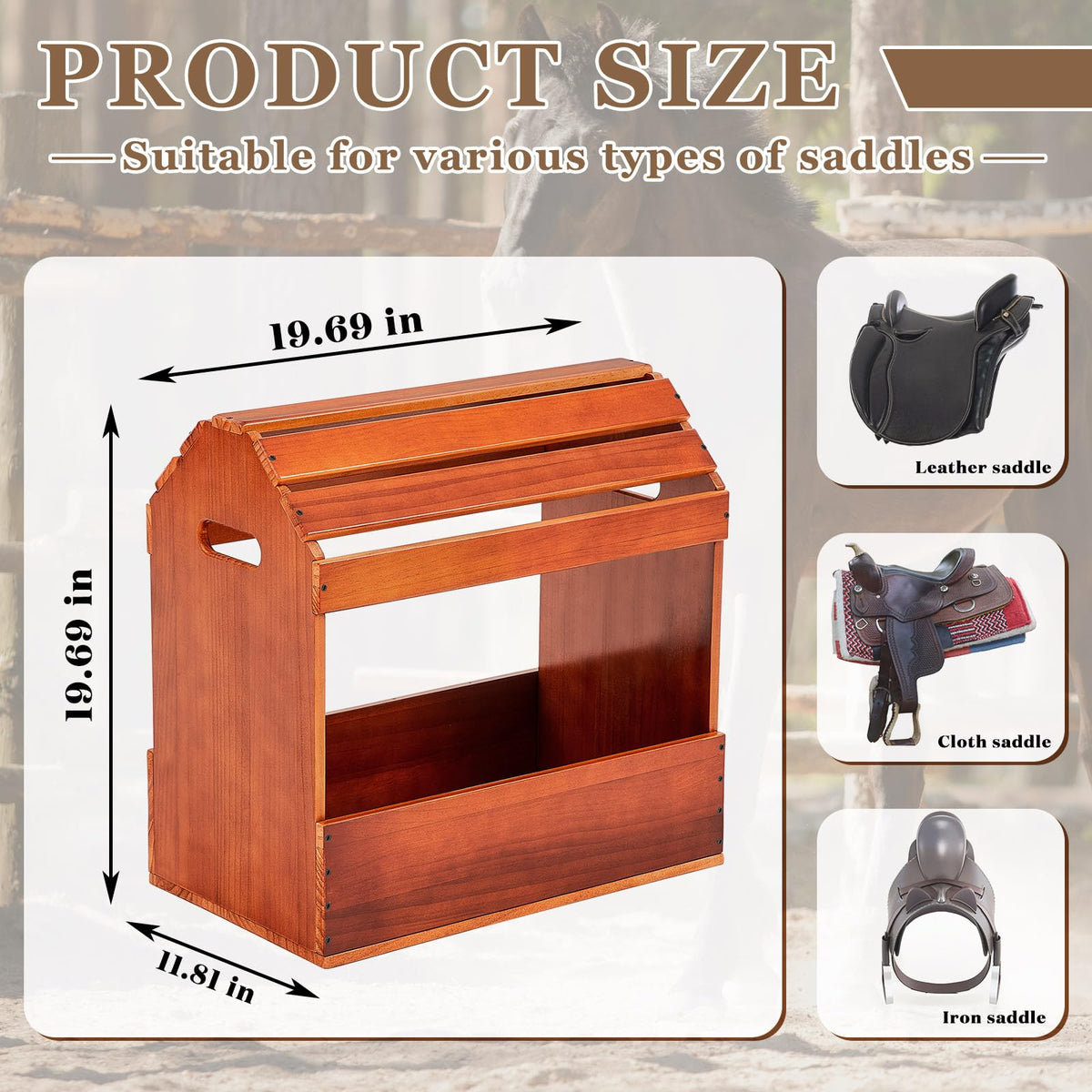 Pine Wood Saddle Rack Stand 20x12x20in L182