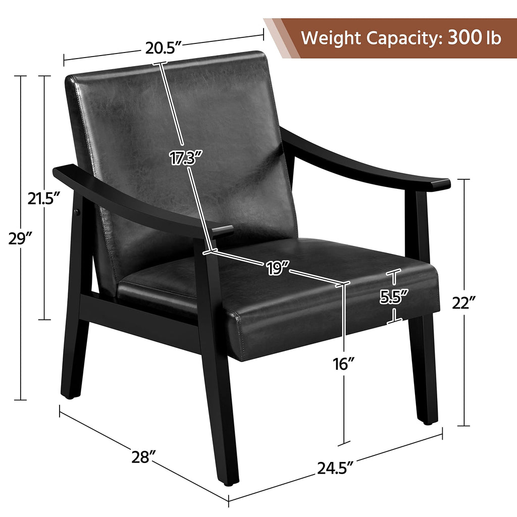 Black Faux Leather Accent Chairs J972120