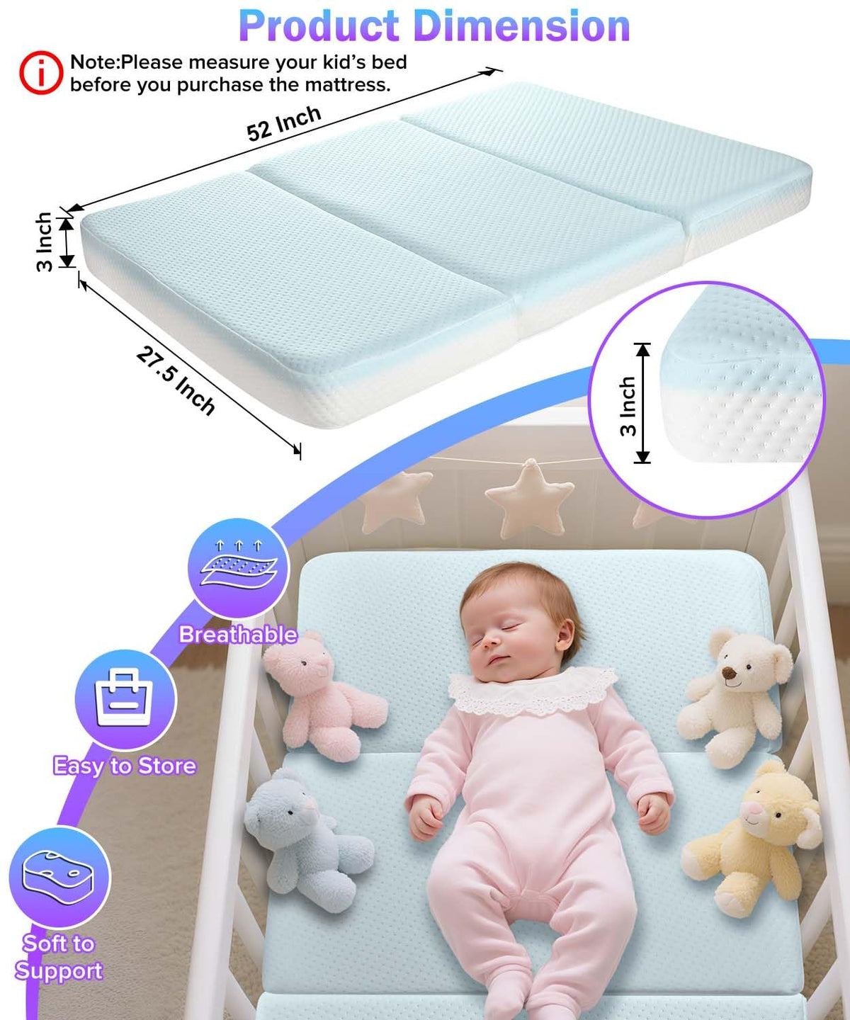 3'' Standard Crib Mattress V6183