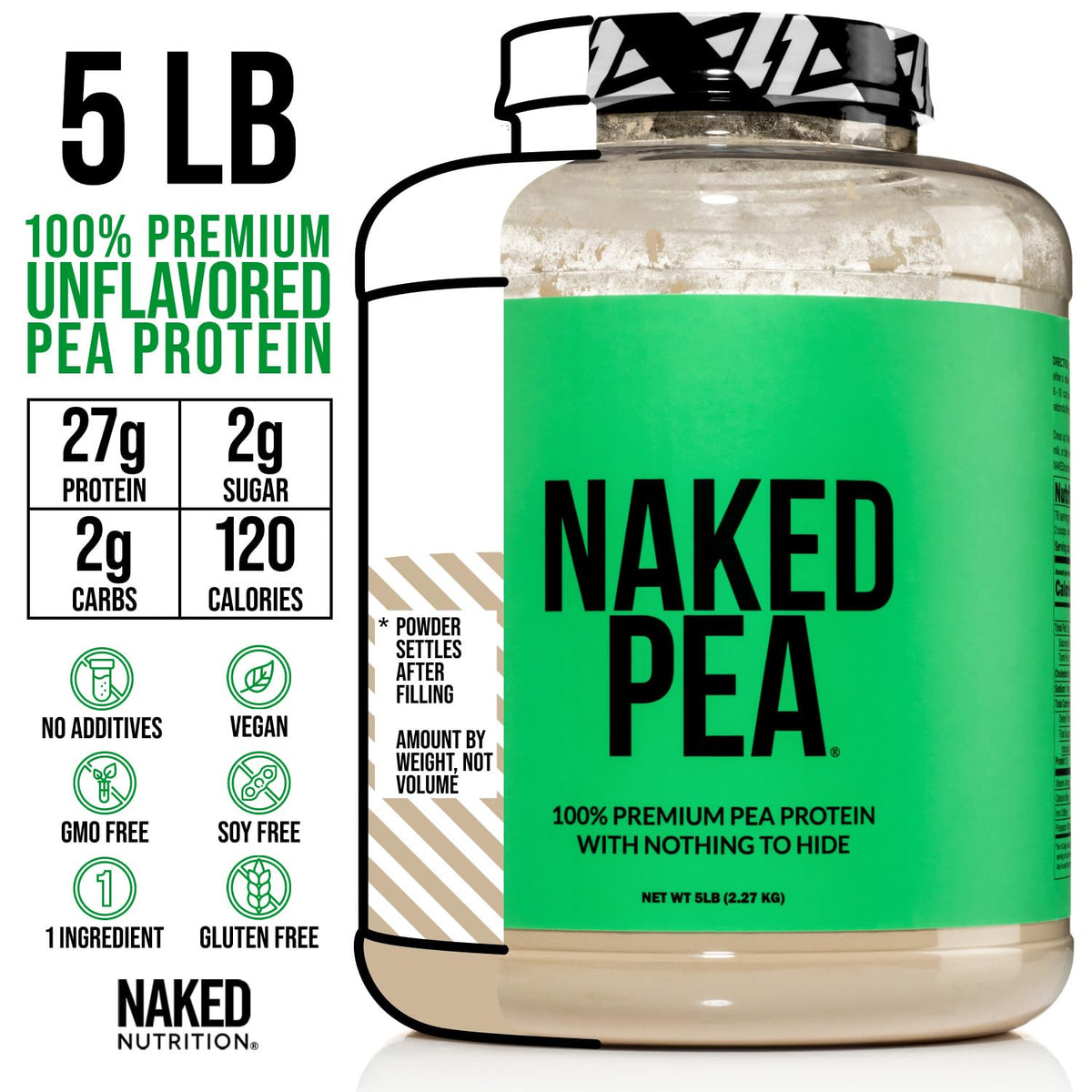 Dairy Free Protein Bundle: 5LB Unflavored Pea and 2LB PB F551005