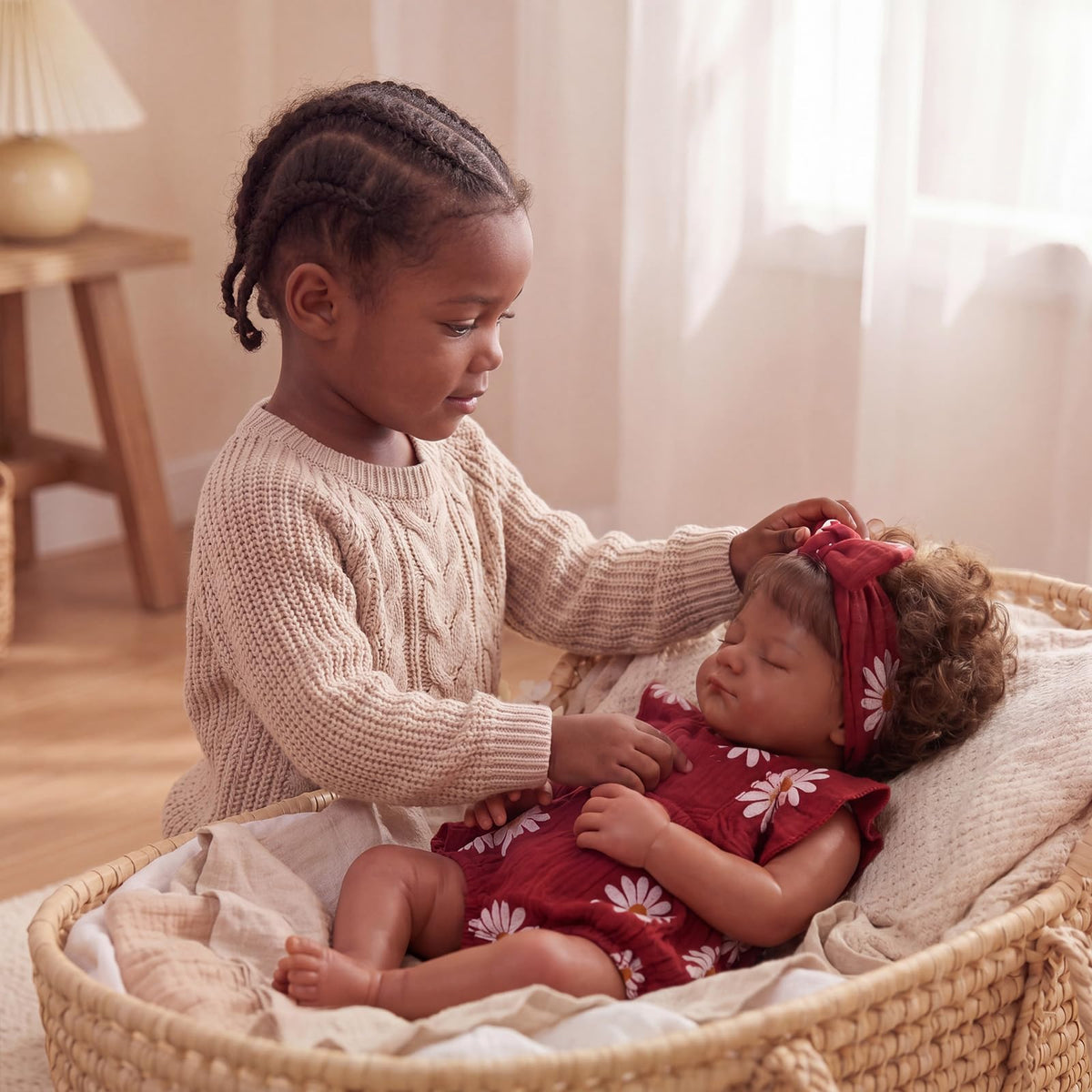 20 Inch Reborn Baby Dolls Black Girl with Accessories Set P958